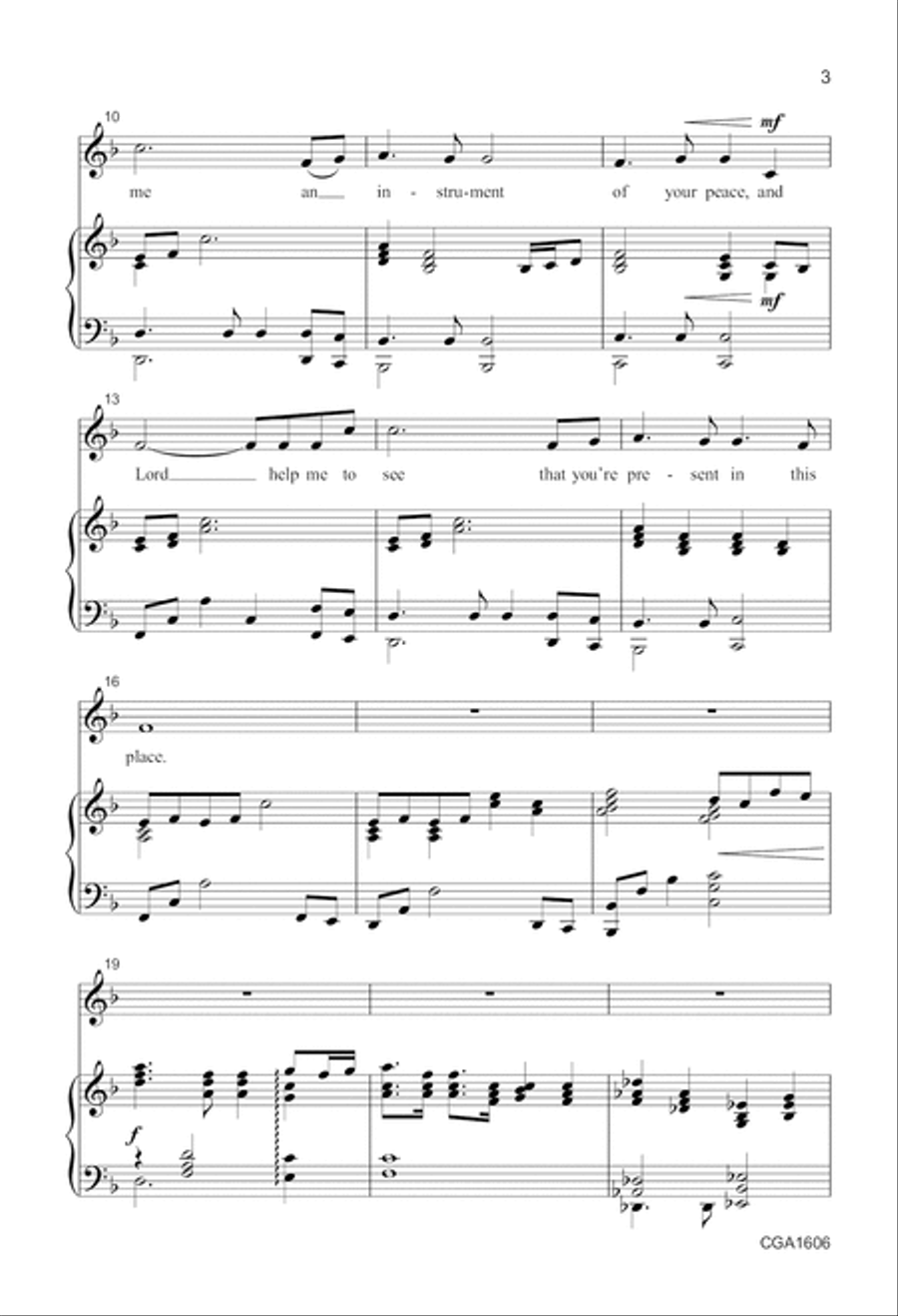Prayer of St. Francis - Choral Score - Unison Unison Choir scores gallery preview page 3