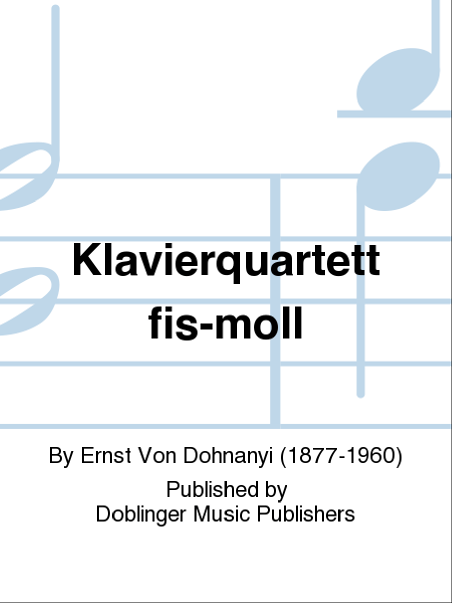 Klavierquartett fis-moll Klavierquartett fis-moll Piano Quartet scores gallery preview page 1