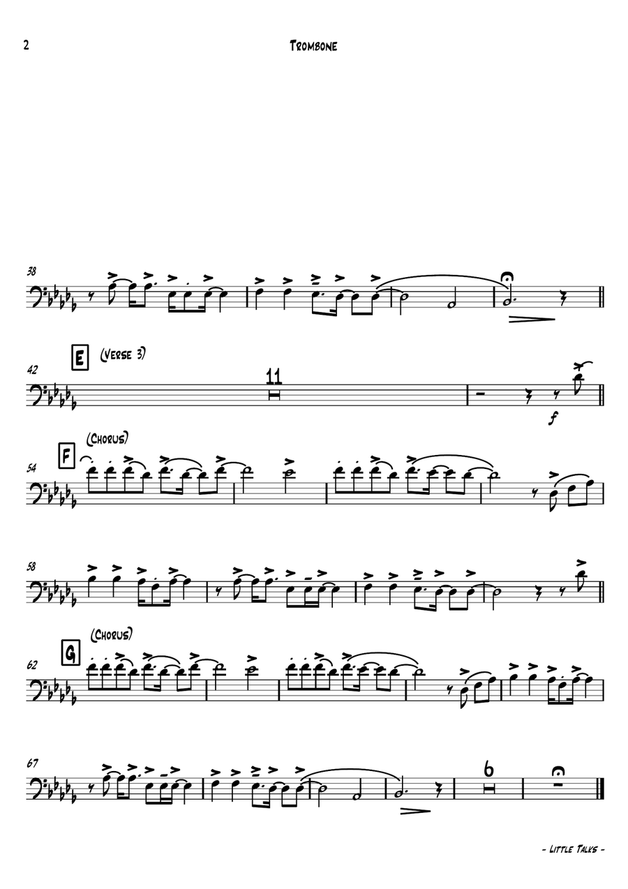 Little Talks Little Talks Jazz Ensemble scores gallery preview page 3