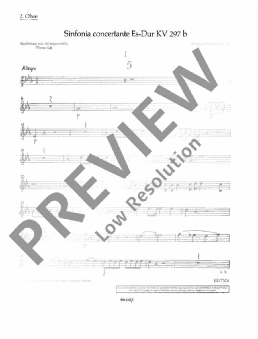 Sinfonia concertante Eb major Bassoon scores gallery preview page 16