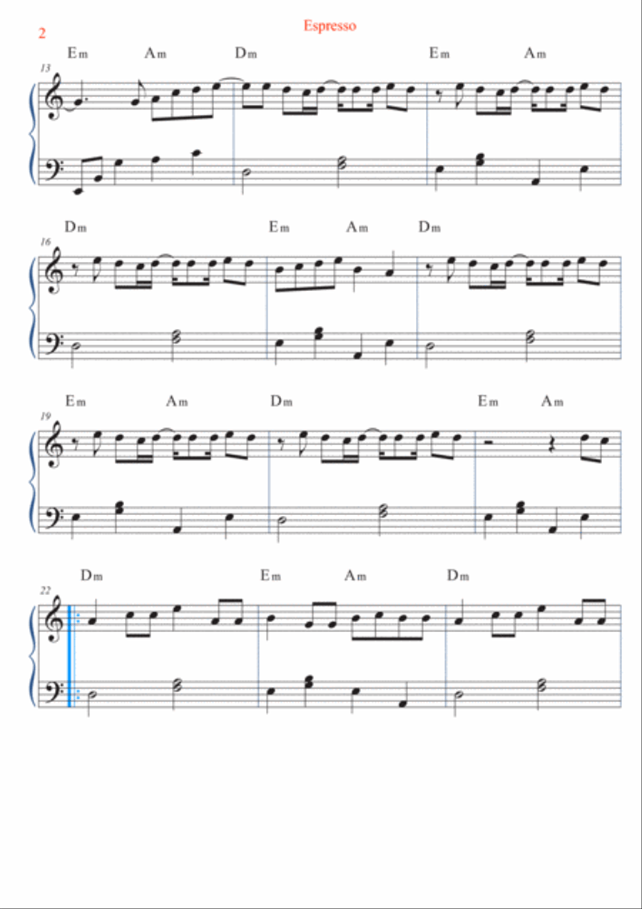 Espresso Easy Piano scores gallery preview page 2