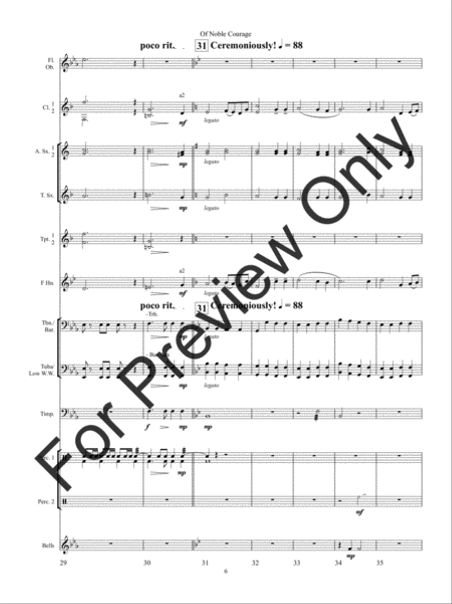 Of Noble Courage Concert Band scores gallery preview page 10