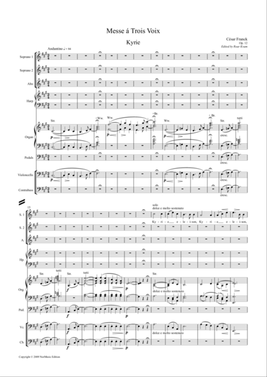 Messe á Trois Voix in A SSA scores gallery preview page 1