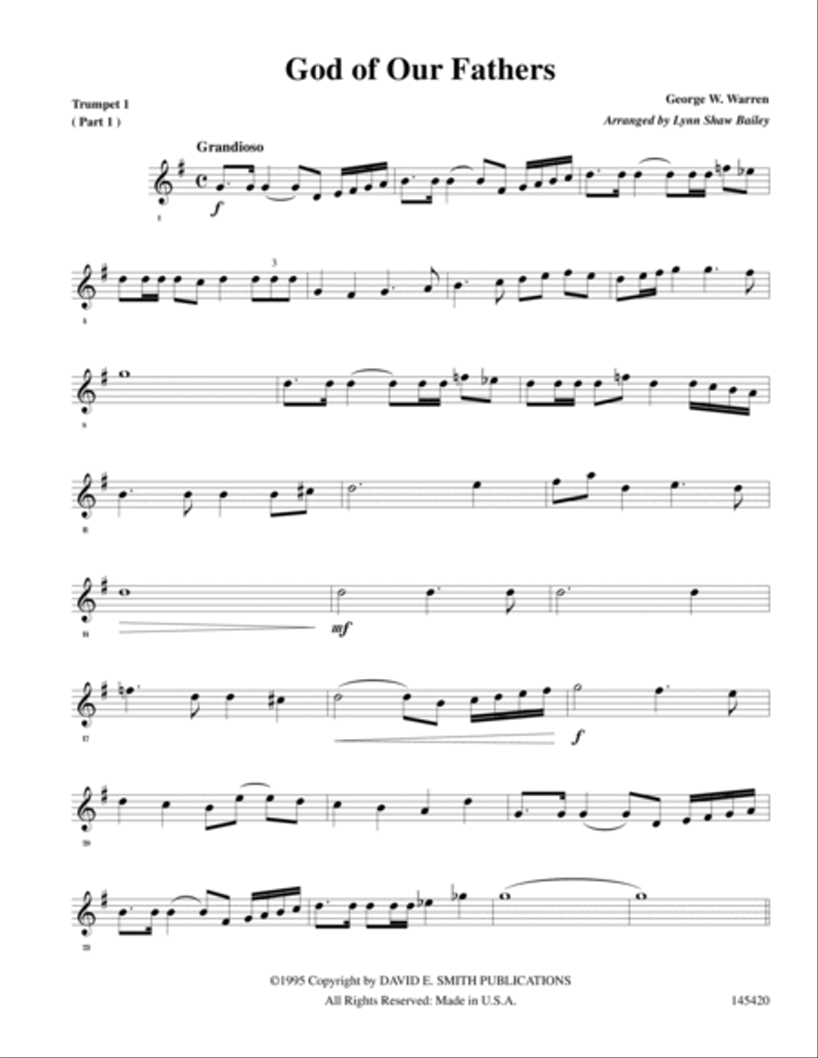 God Of Our Fathers Fanfare Brass Quartet scores gallery preview page 3