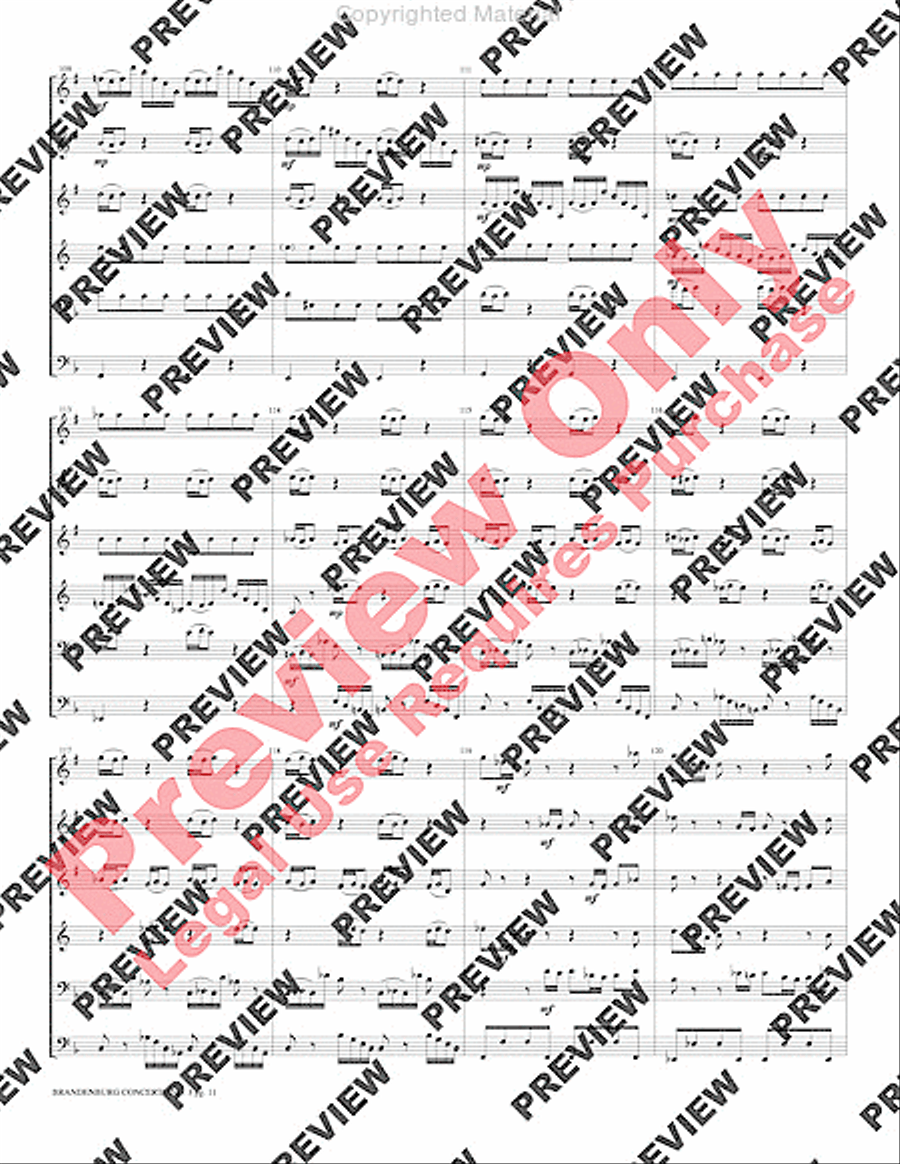 Brandenburg Concerto #3 Brass Quintet scores gallery preview page 12