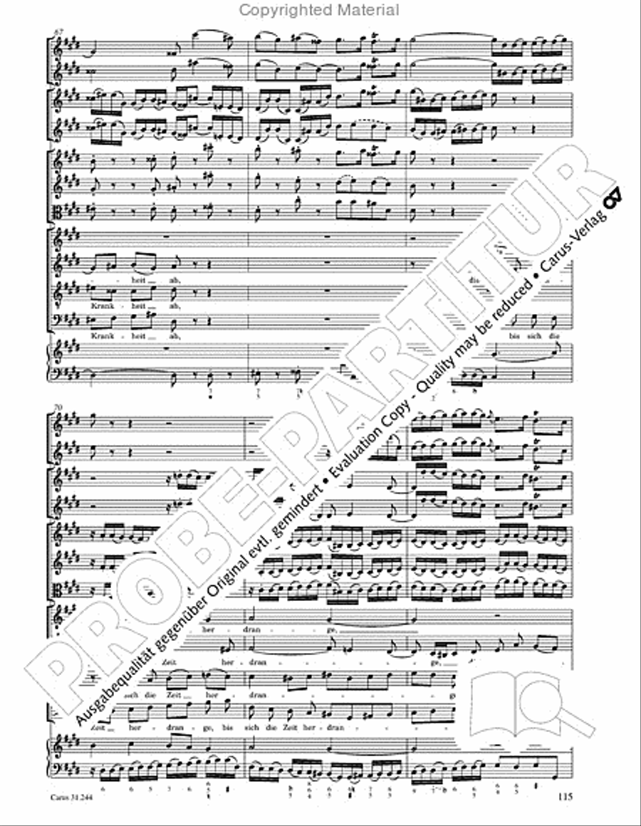 St. Matthew Passion (Matthaus-Passion) 4-Part scores gallery preview page 117