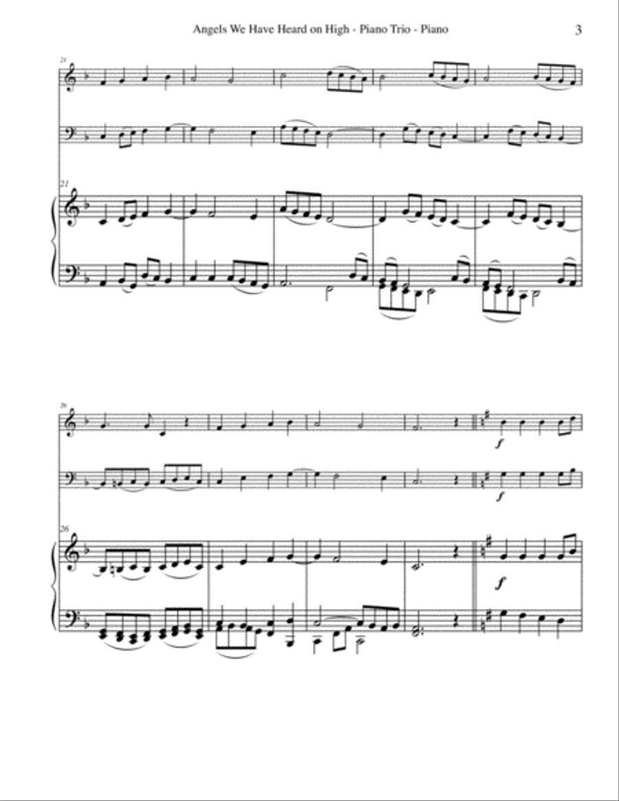 Angels We Have Heard on High for Piano Trio Piano Trio scores gallery preview page 3