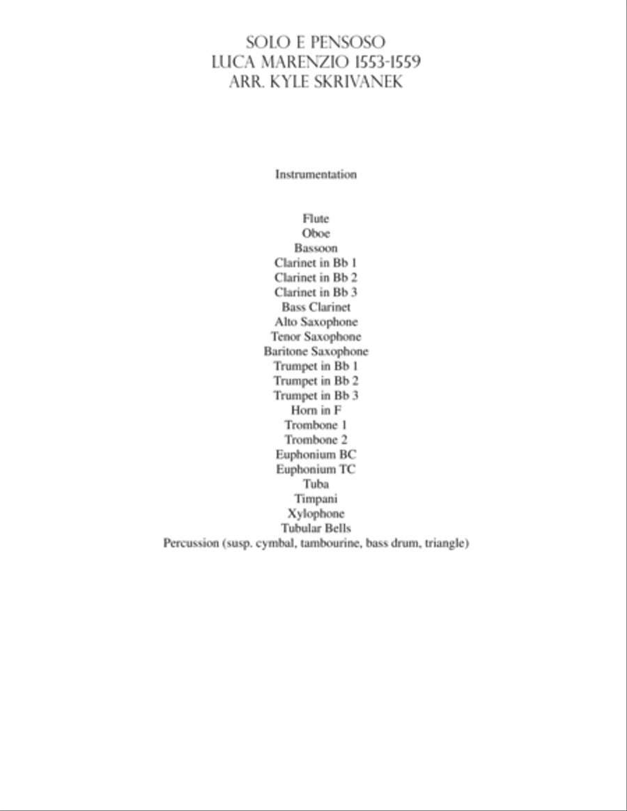 Solo E Pensoso Concert Band scores gallery preview page 3