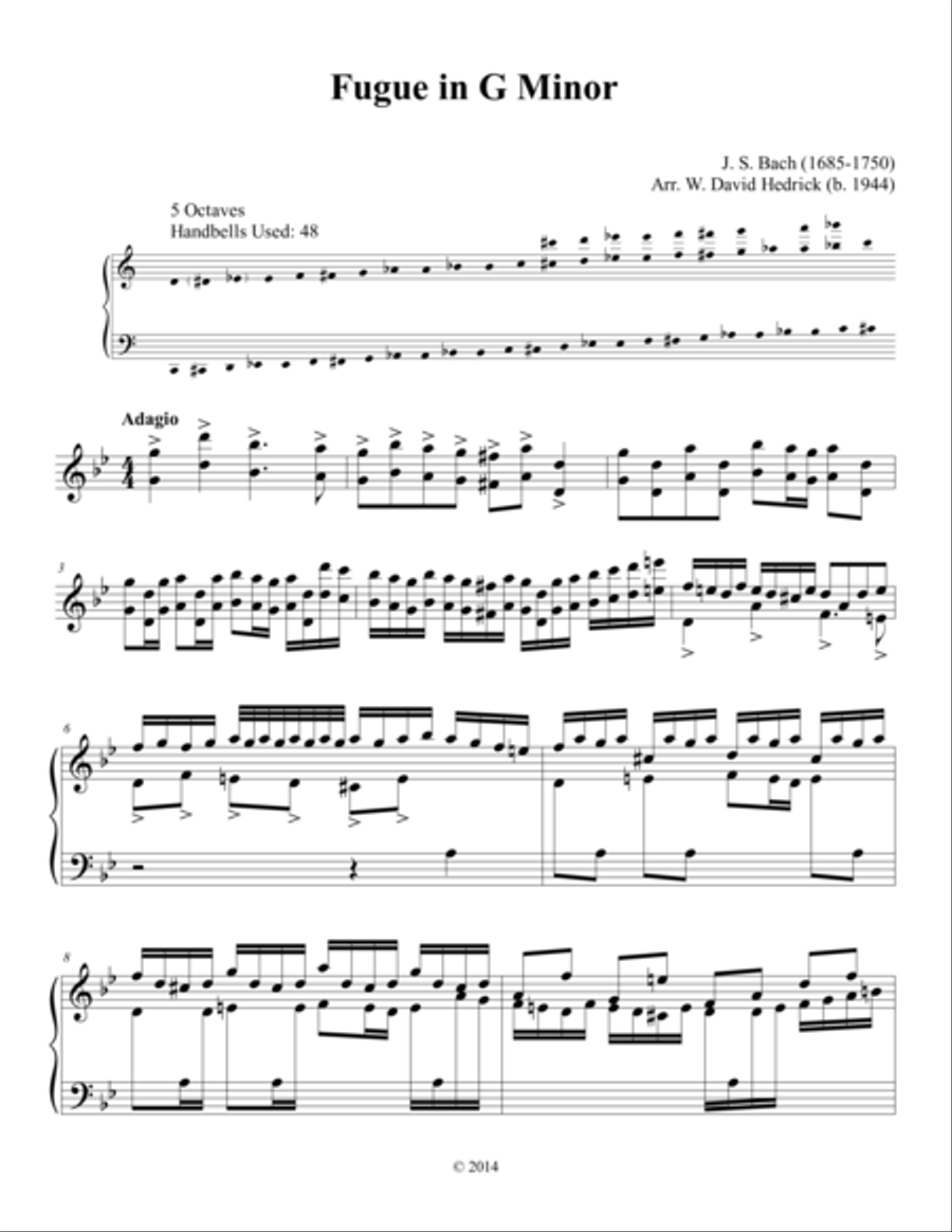 Fugue in G Minor Fugue in G Minor Handbell Choir scores gallery preview page 1