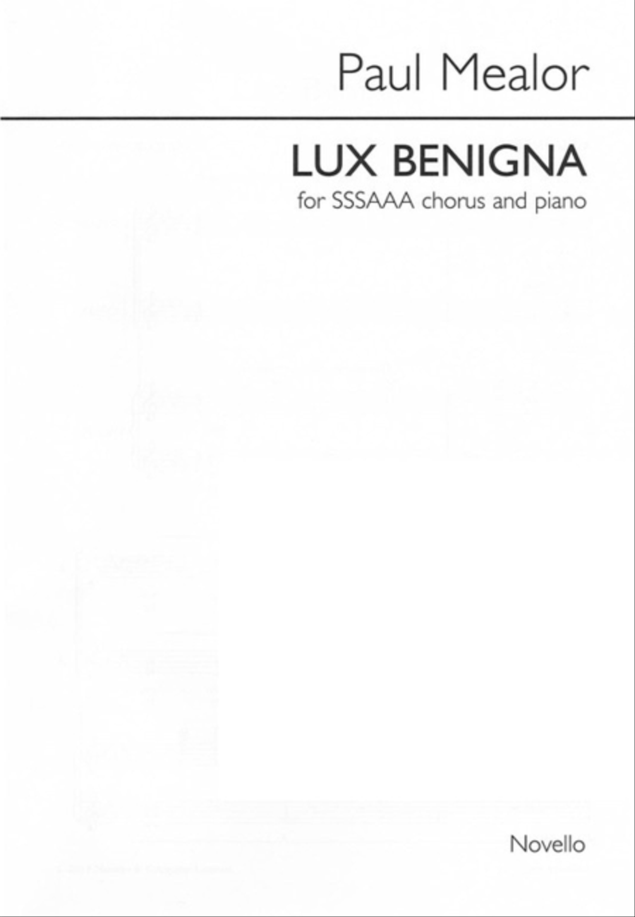 Paul Mealor Lux Benigna Sssaaa SSAA scores gallery preview page 1
