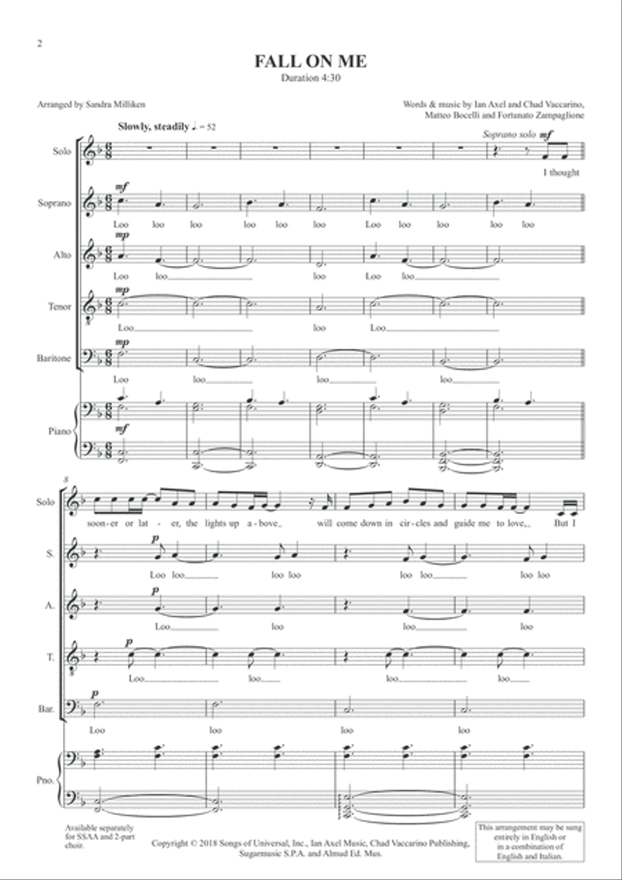 Fall On Me 4-Part scores gallery preview page 2