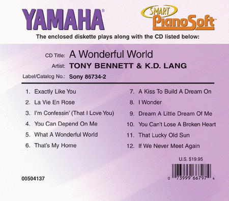 Tony Bennett & K.D. Lang - A Wonderful World - Piano Software
