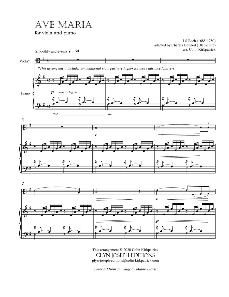 Bach-Gounod: Ave Maria for Viola and Piano Piano scores gallery preview page 4
