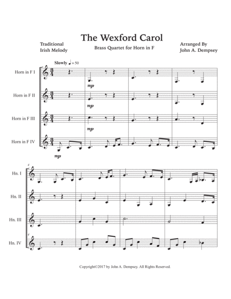 The Wexford Carol (Horn in F Quartet) image number null