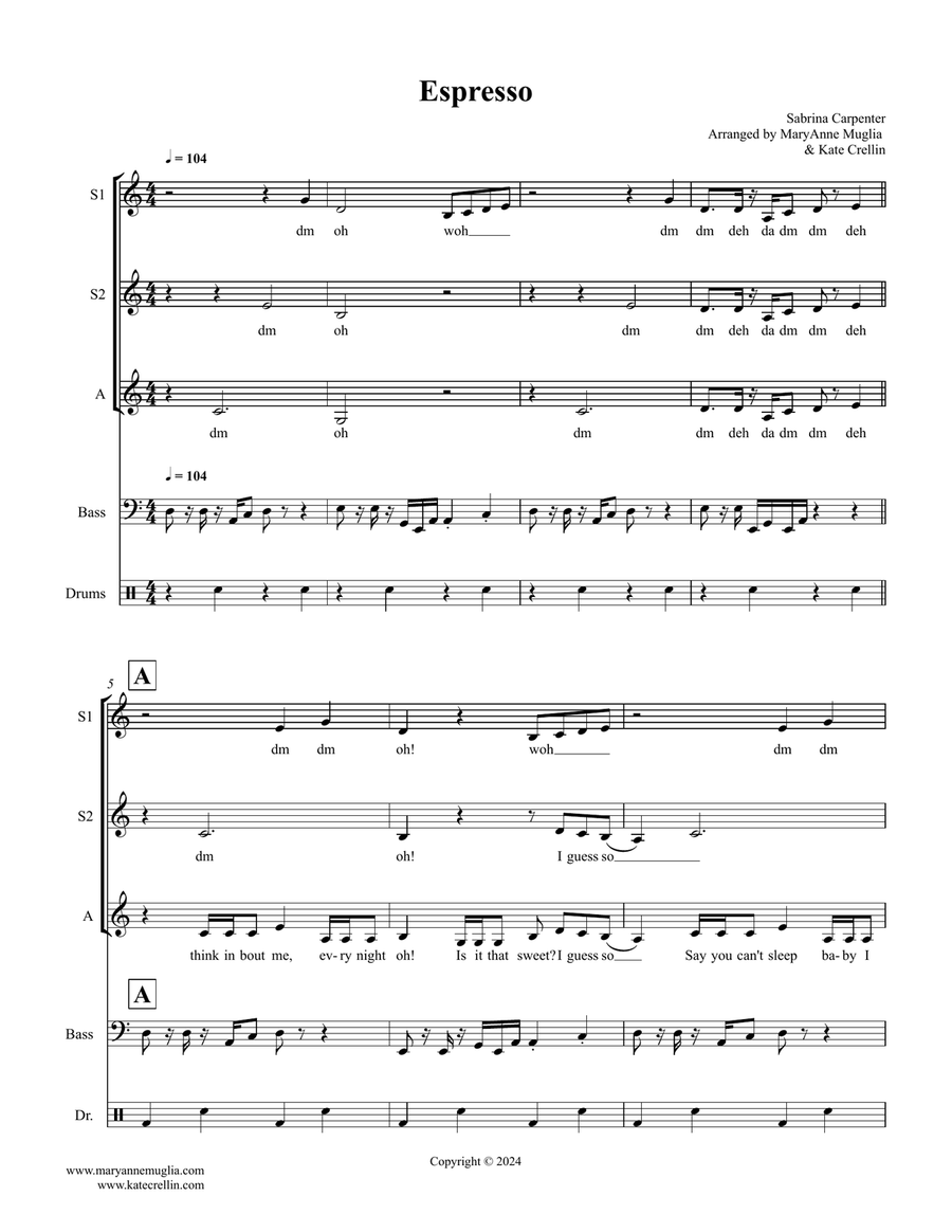 Espresso SSA - Digital Sheet Music