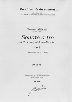 Book cover for Sonate a tre op.1 (Venezia, 1694)