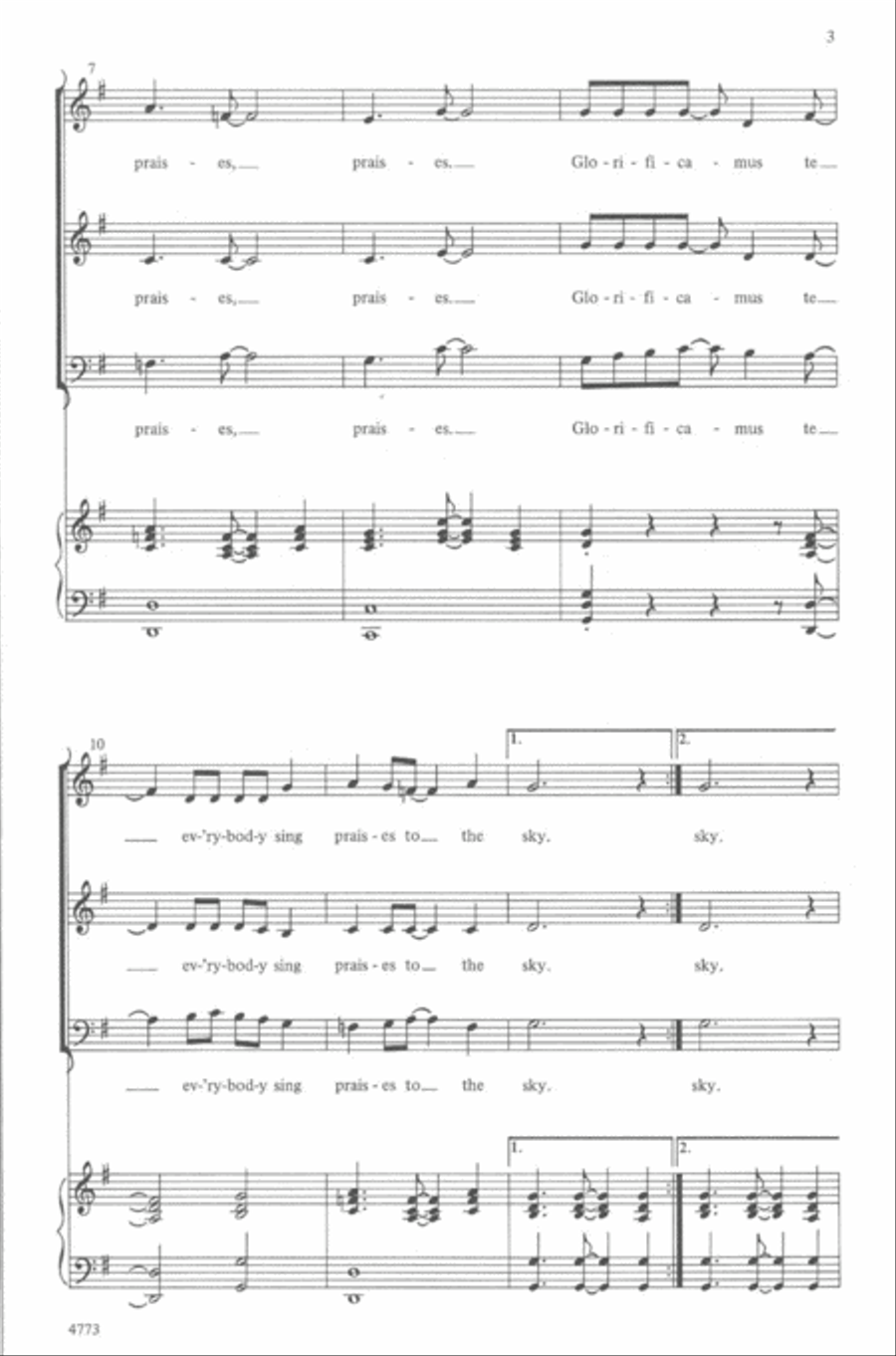 Glorificamus Te Glorificamus Te 3-Part scores gallery preview page 3
