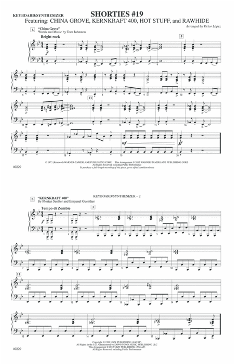 Shorties #19: Keyboard/Synthesizer Marching Band scores gallery preview page 1