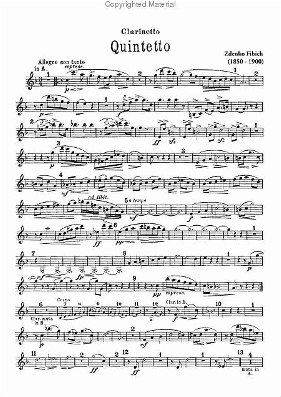 Quintet, Op. 42 A Clarinet scores gallery preview page 4