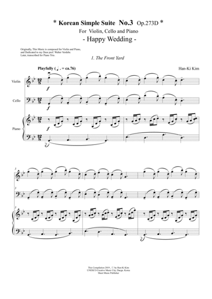 Korean Simple Suite No.3 "Happy Wedding" (For Piano Trio) image number null