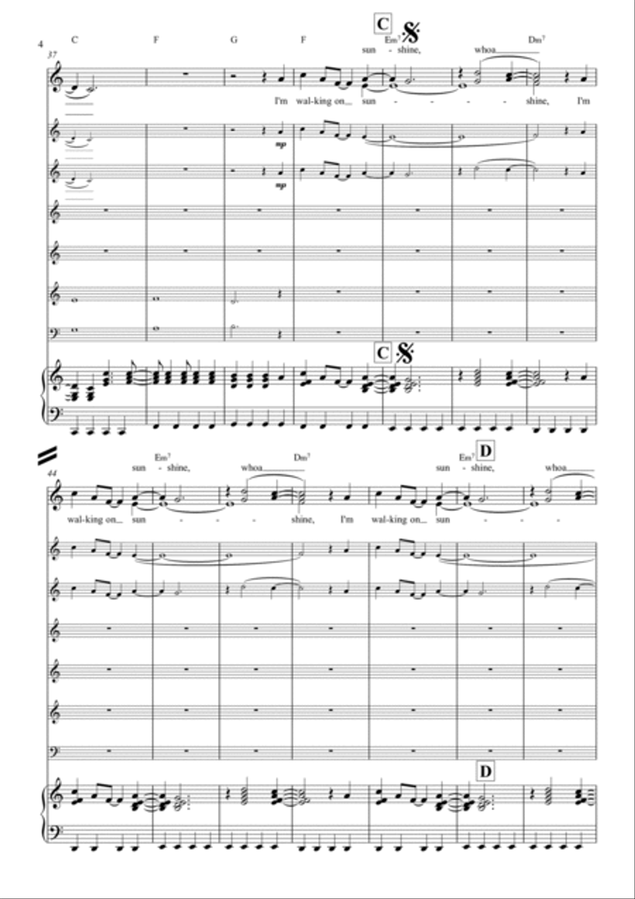 Walking On Sunshine Alto Saxophone scores gallery preview page 4