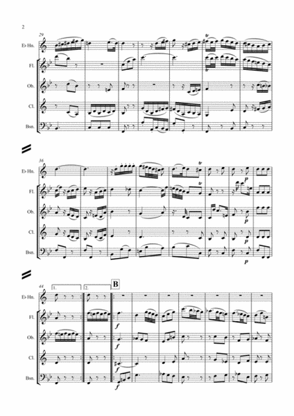 Mozart: Horn Quintet KV407: Mvt II Andante - wind quintet image number null