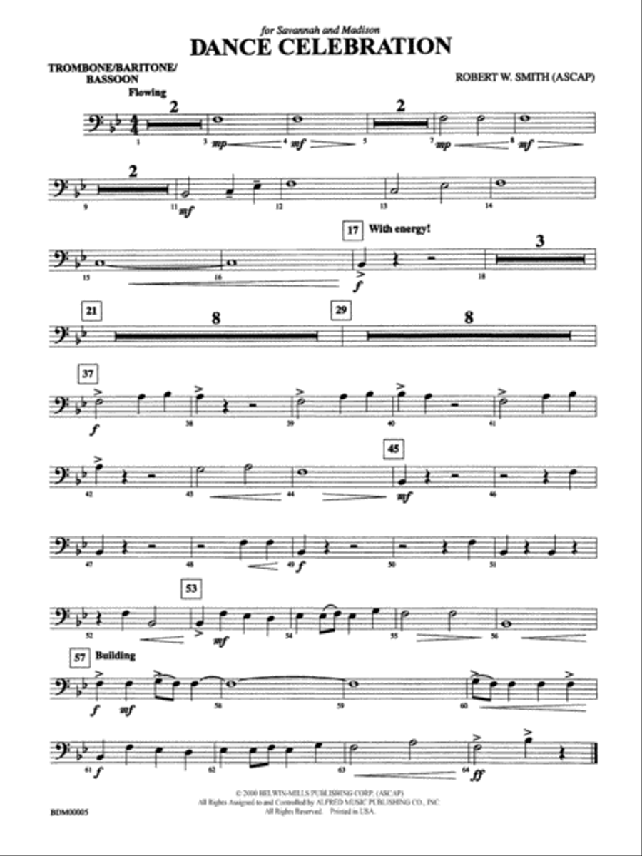 Dance Celebration: 1st Trombone Concert Band scores gallery preview page 1
