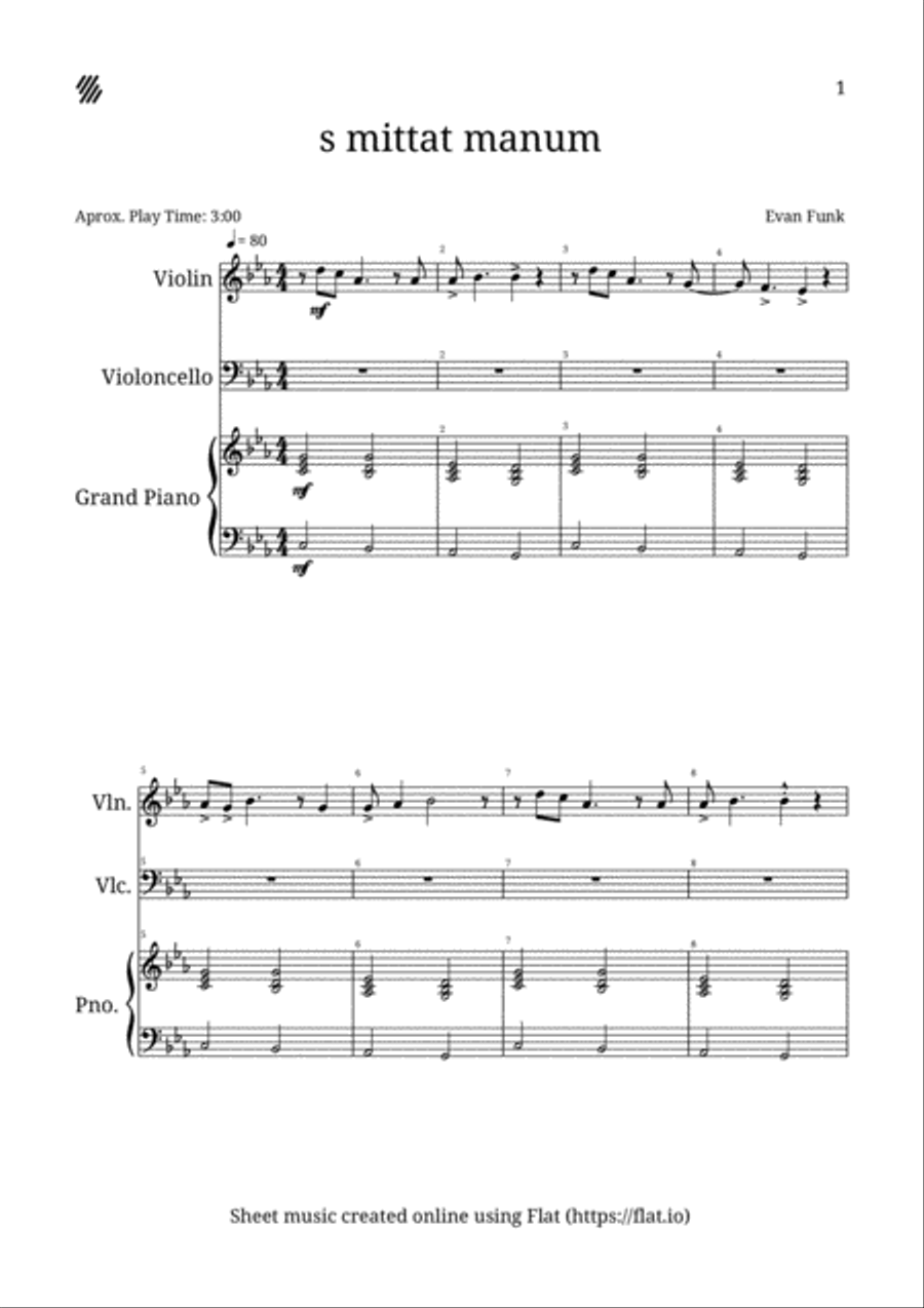 s mittat manum Piano Trio scores gallery preview page 1