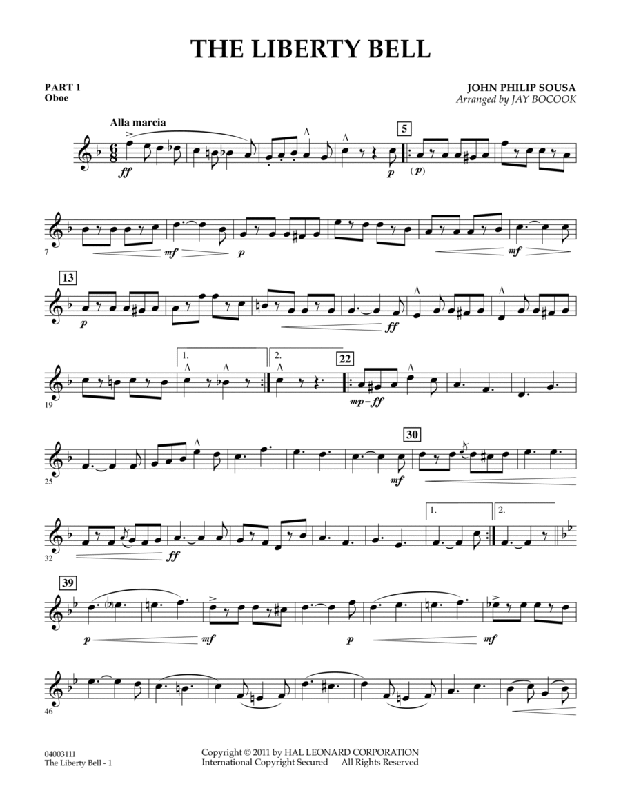 Book cover for The Liberty Bell - Pt.1 - Oboe