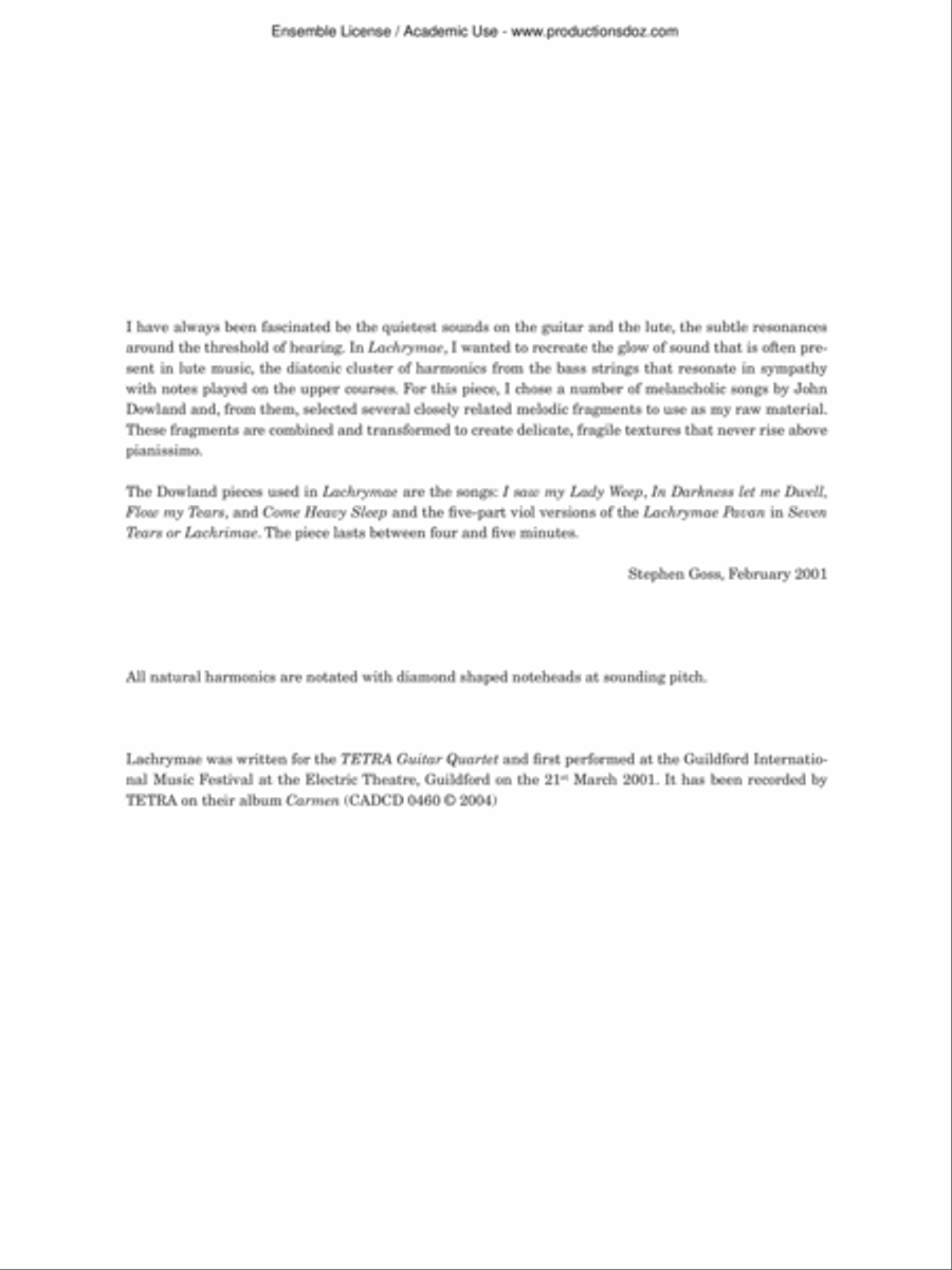 Lachrymae Guitar Ensemble scores gallery preview page 3