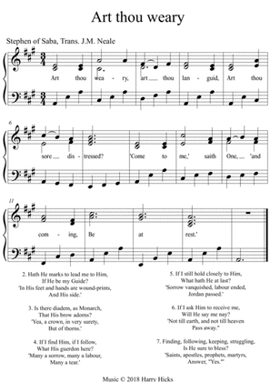 Art thou weary. A new tune to a wonderful old hymn.
