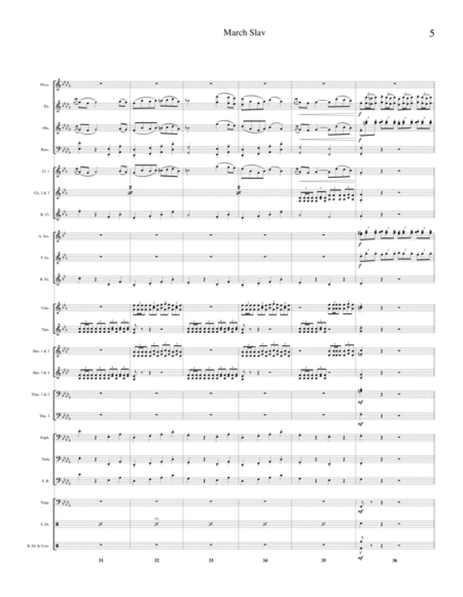 March Slav (Concert Band Transcription) - Tsarist Edition image number null