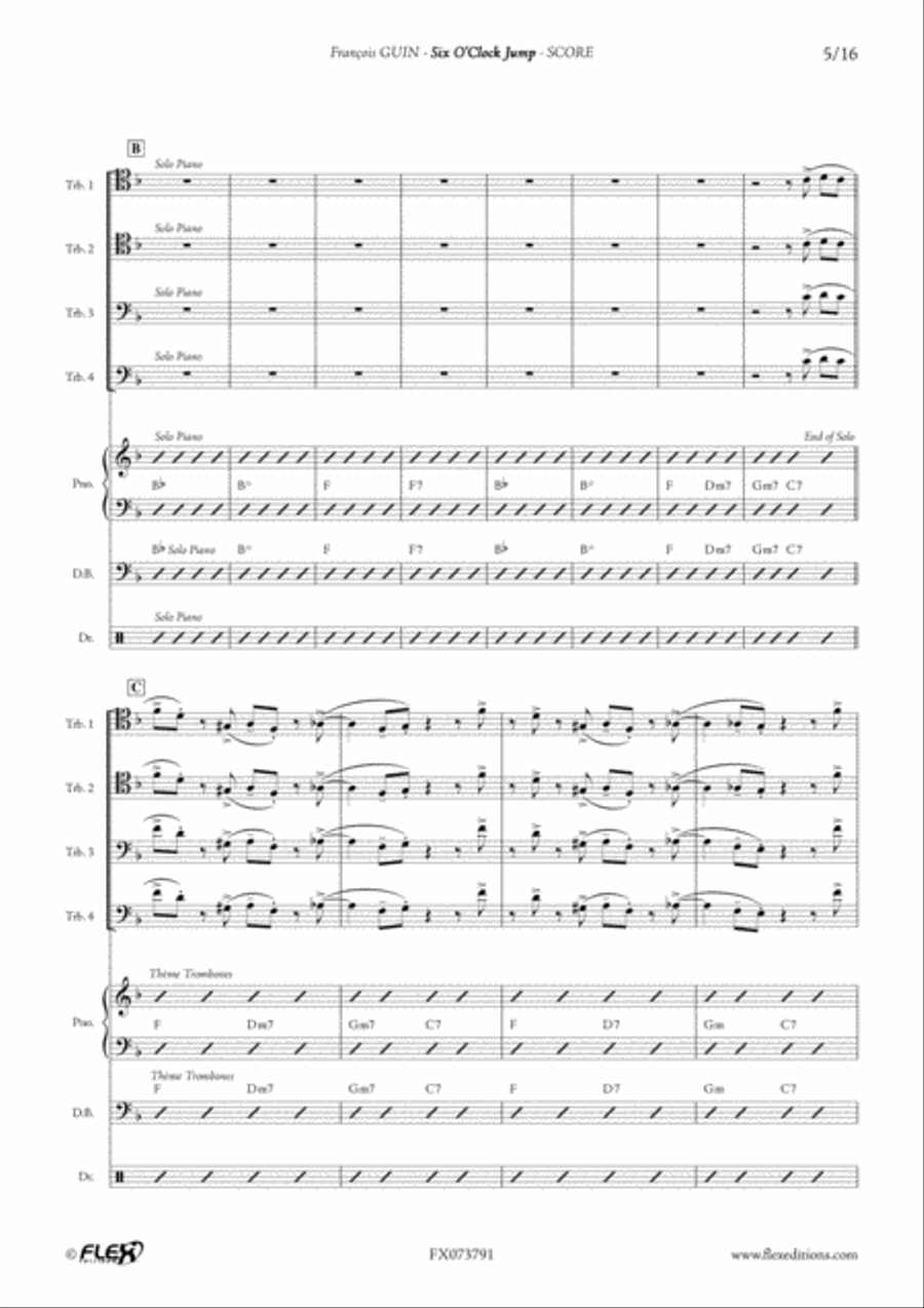 Six O'Clock Jump Six O'Clock Jump Trombone Quartet scores gallery preview page 6