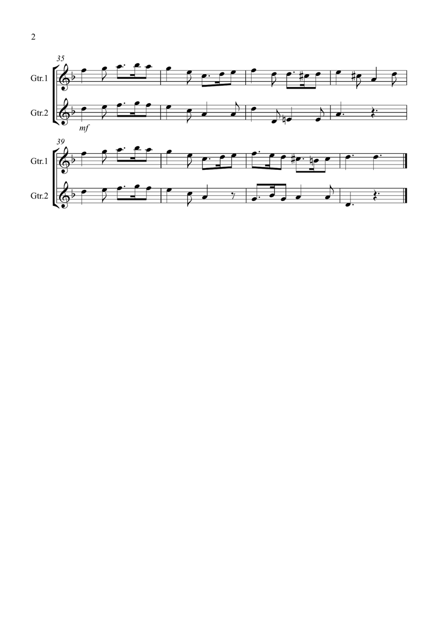 Greensleeves for Guitar Duet Greensleeves for Guitar Duet Guitar Solo scores gallery preview page 2