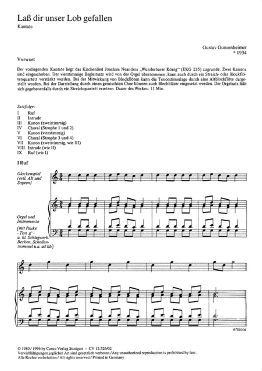 Lass dir unser Lob gefallen 2-Part scores gallery preview page 1