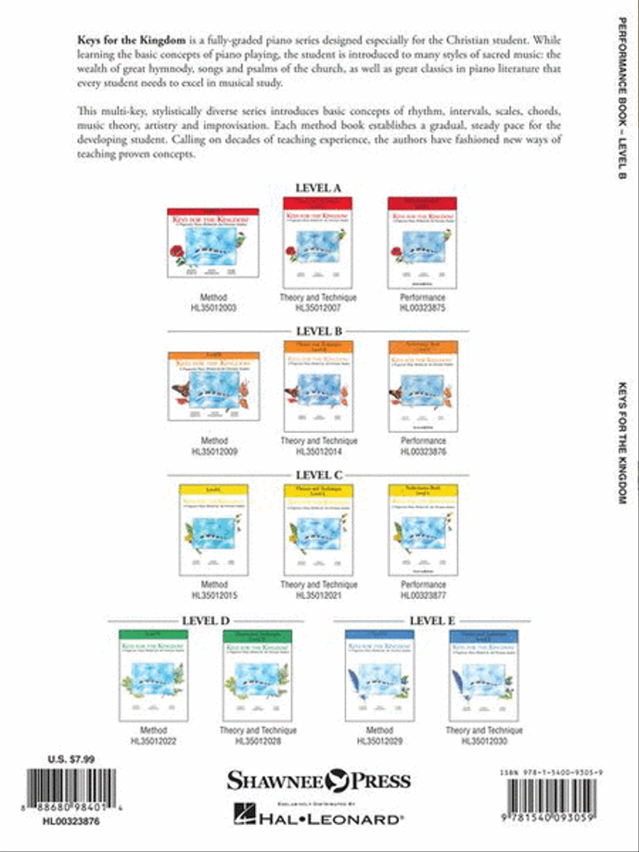 Keys for the Kingdom - Performance Book, Level B Piano Method scores gallery preview page 7