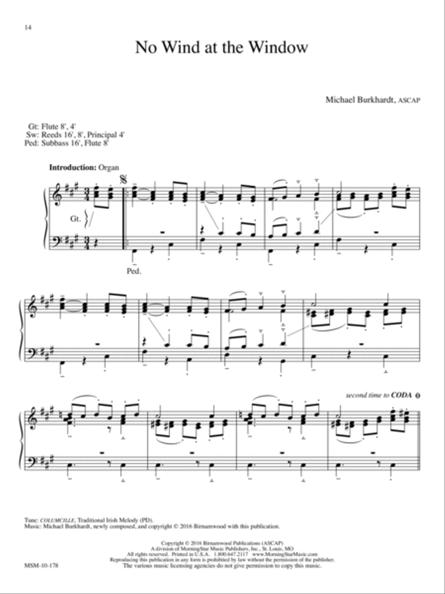 No Wind at the Window Organ scores gallery preview page 1