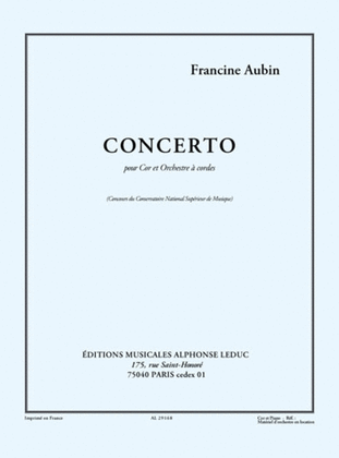 Concerto Pour Cor Et Orchestre A Cordes Reduction Pour Cor Et Piano
