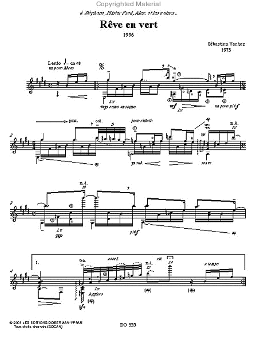 Rêve en vert Classical Guitar scores gallery preview page 2