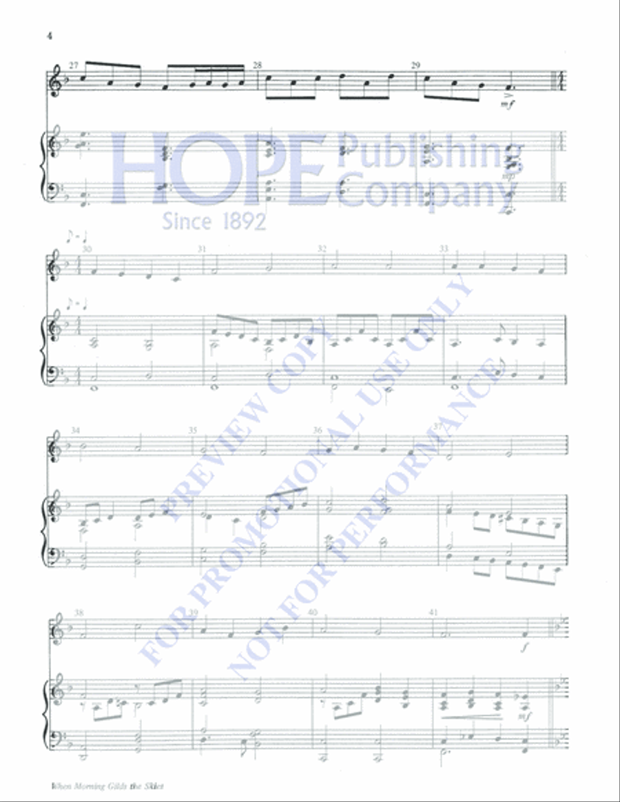 When Morning Gilds the Skies Percussion scores gallery preview page 4