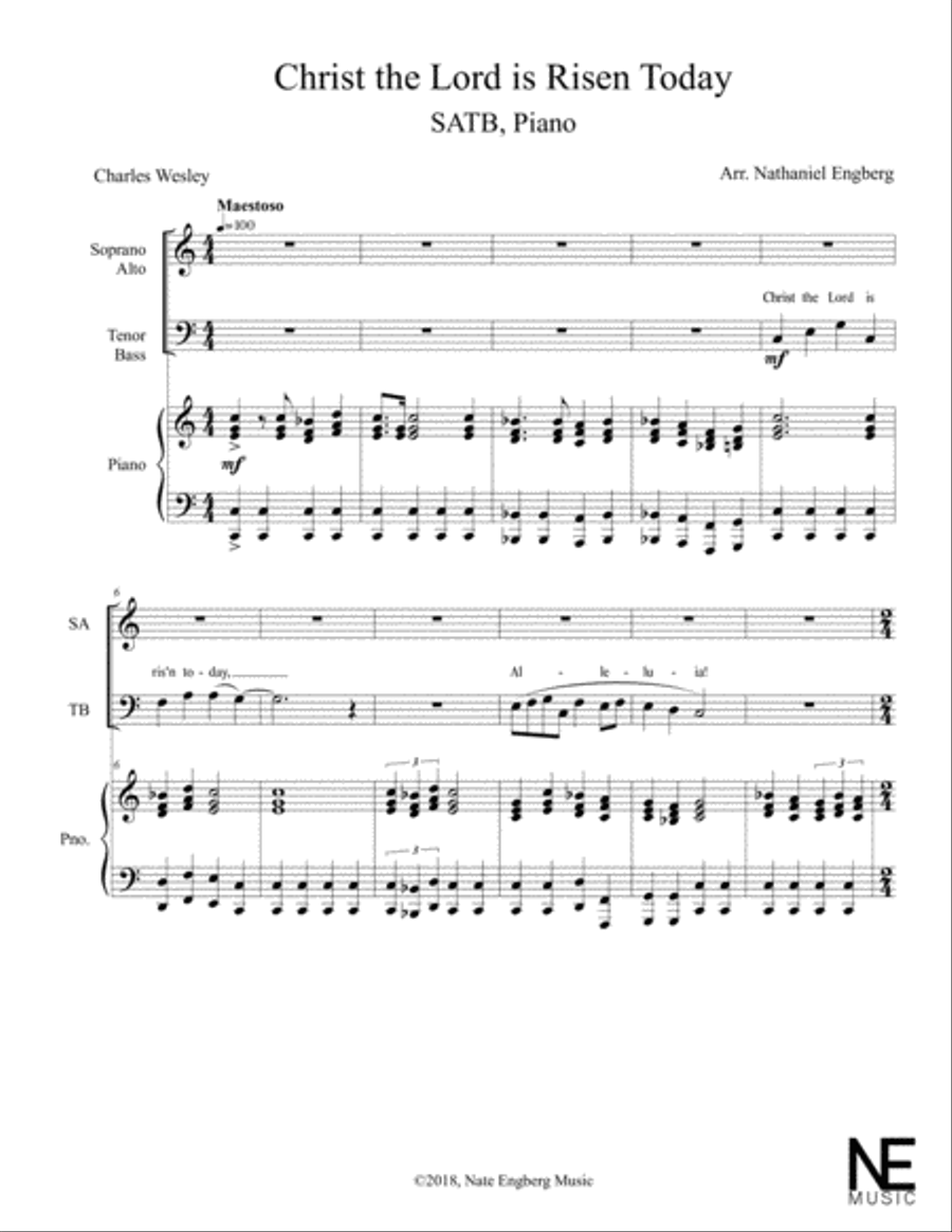 Christ The Lord is Risen Today 4-Part scores gallery preview page 2
