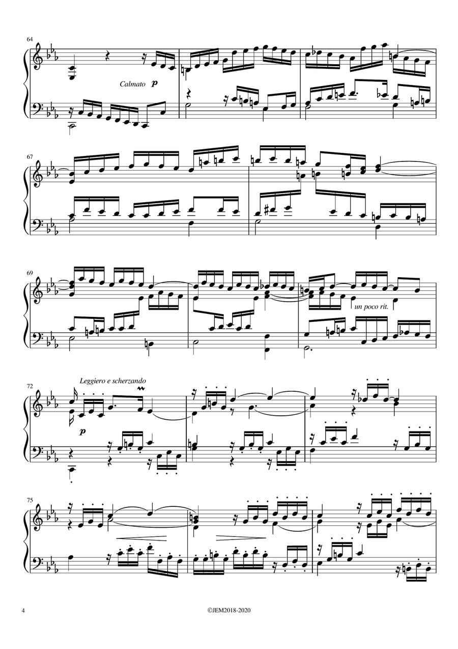 J.S. Bach, Passacaglia BWV 582, arrangment / transcription for piano by Jaap Eilander Piano Solo scores gallery preview page 4