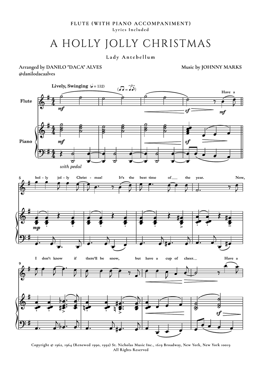 A Holly Jolly Christmas Flute Solo scores gallery preview page 1