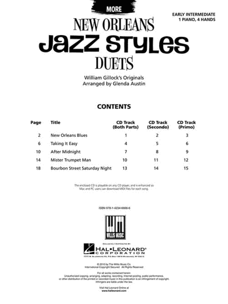 More New Orleans Jazz Styles Duets – Book/Audio
