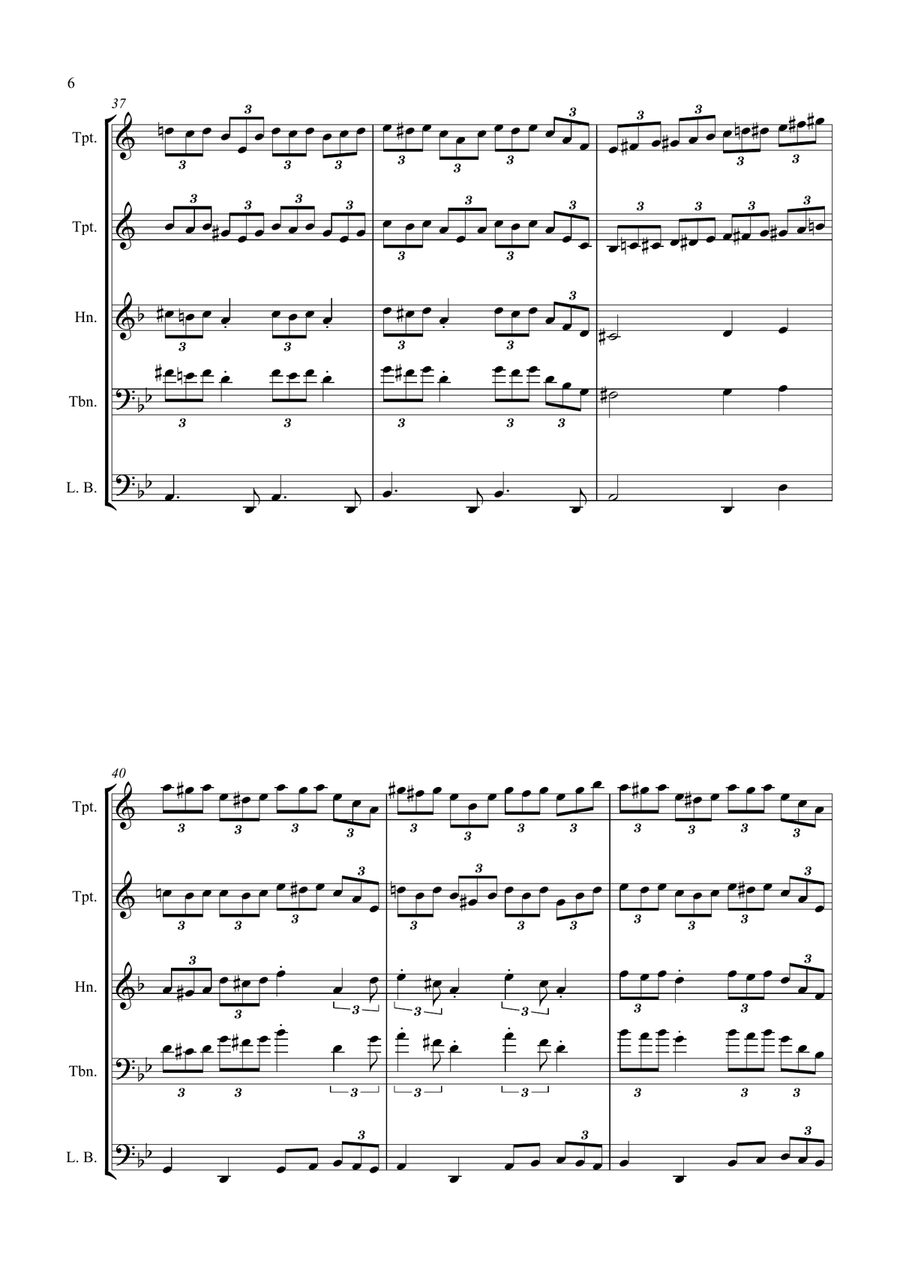 Carol of the Bells (Ukrainian Bell Carol) - Jazz Arrangement for Brass Quartet Brass Quartet scores gallery preview page 6