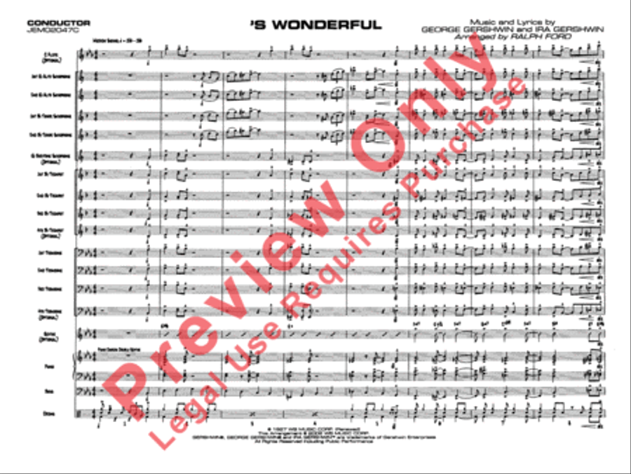 'S Wonderful Jazz Ensemble scores gallery preview page 4