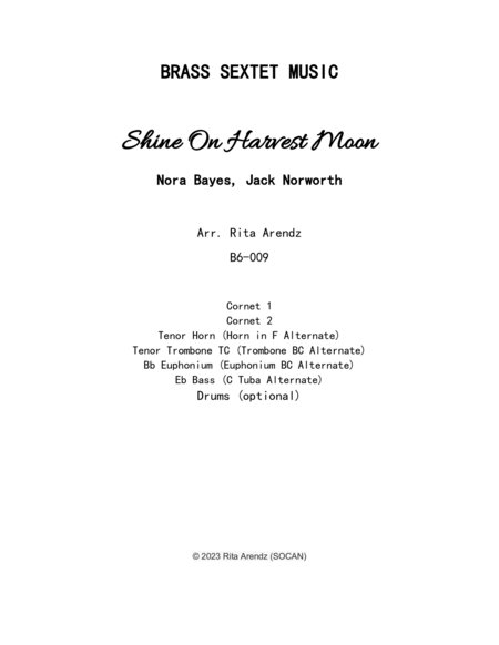 Shine on Harvest Moon (Brass Sextet) image number null
