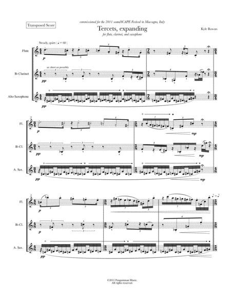 Tercets, expanding Woodwind Trio - Digital Sheet Music