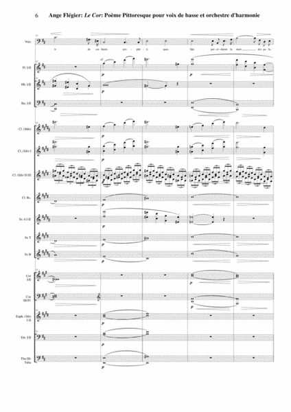Ange Flégier: Le Cor for bass voice and concert band, score only