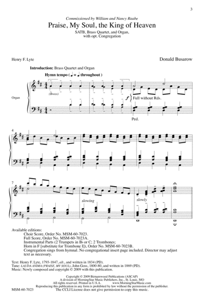Praise, My Soul, the King of Heaven (Downloadable Choral Score)